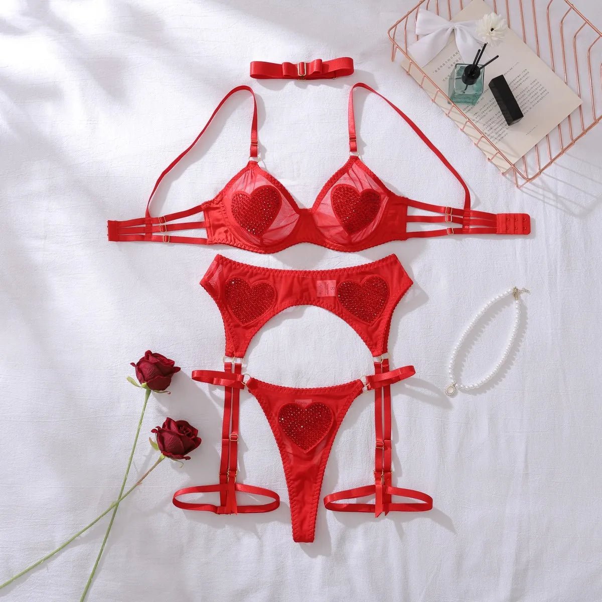 Erocult - Lingerie Set – Midnight Hearts - 