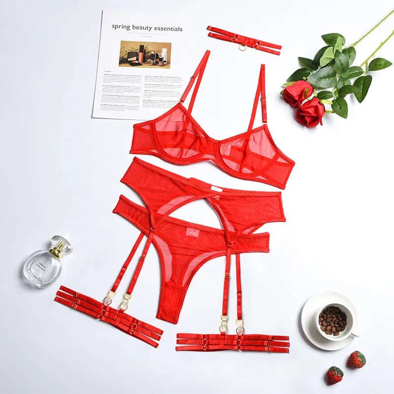 Erocult- Lingerie 4 Pieces Set - La mour -Lingerie Set
