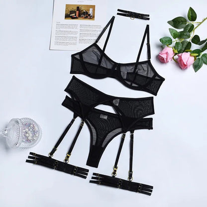 Erocult- Lingerie 4 Pieces Set - La mour -Lingerie Set