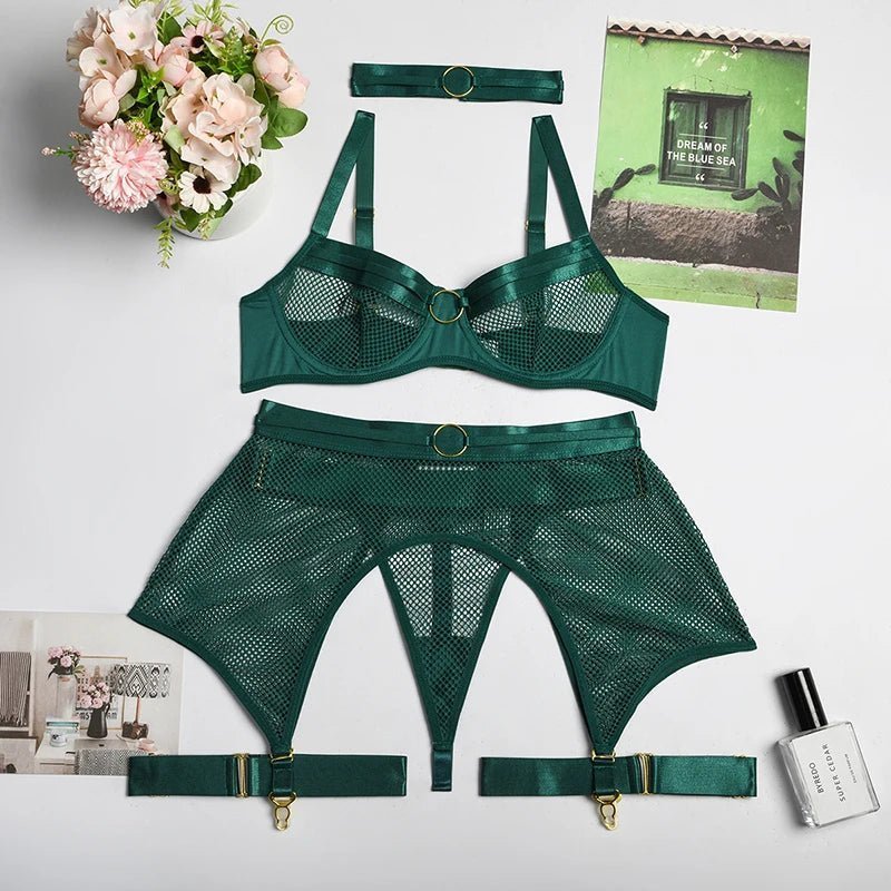 Erocult- Lingerie Four-Piece Set with Push Up - Ariel -Lingerie Set