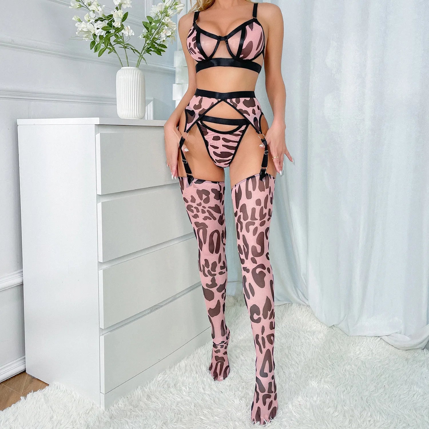 Erocult- Lingerie Set - Leopard -Lingerie Set