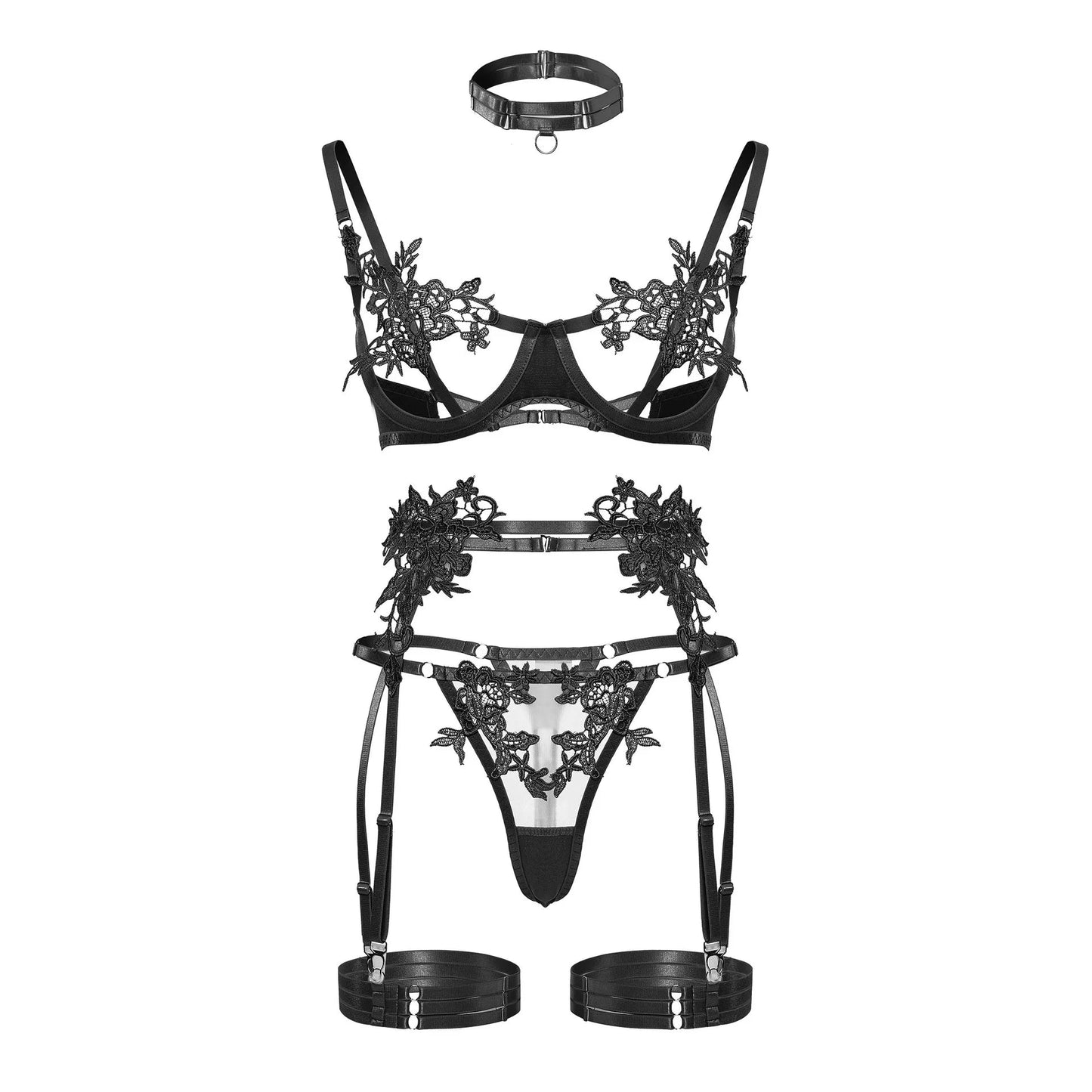 Erocult- See Through Lingerie Set - Alice -Lingerie Set